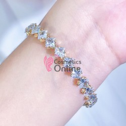 Bratara eleganta de mana BRM008GG Aurie cu cristale din zircon